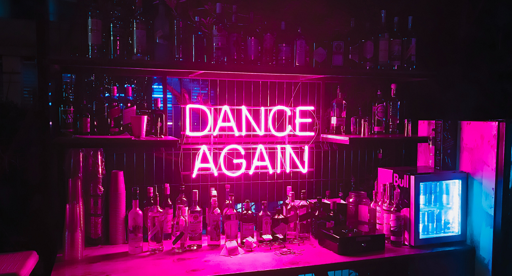 Dance again LED sign by Sam Mar