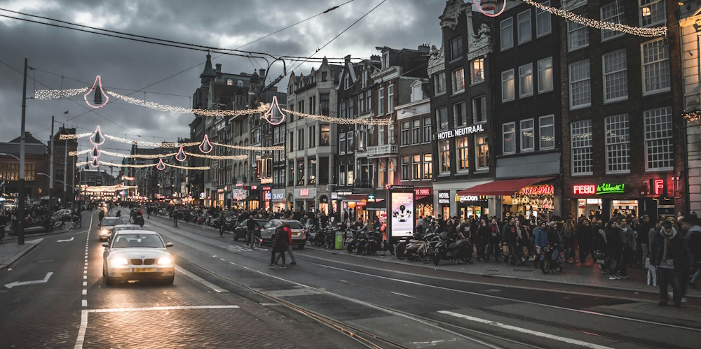 Cars on the Road near Central Station in Amsterdam by Elias Ehmann