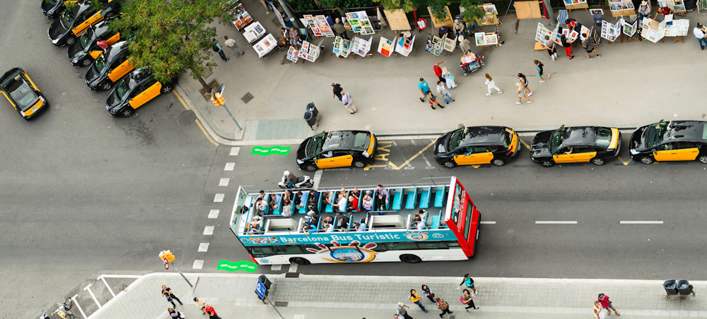 Bus, Taxis and Pedestrians in Barcelona by Anastasiia Tarasova on Unsplash
