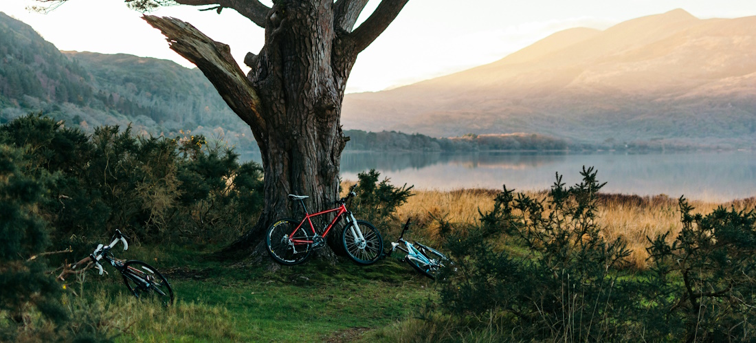 Cycles Near a Lake in Ireland by Nick Cozier