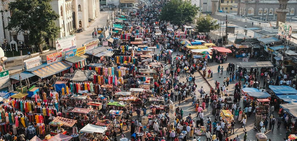 Busy Market in Old City Hyderabad by Tejj