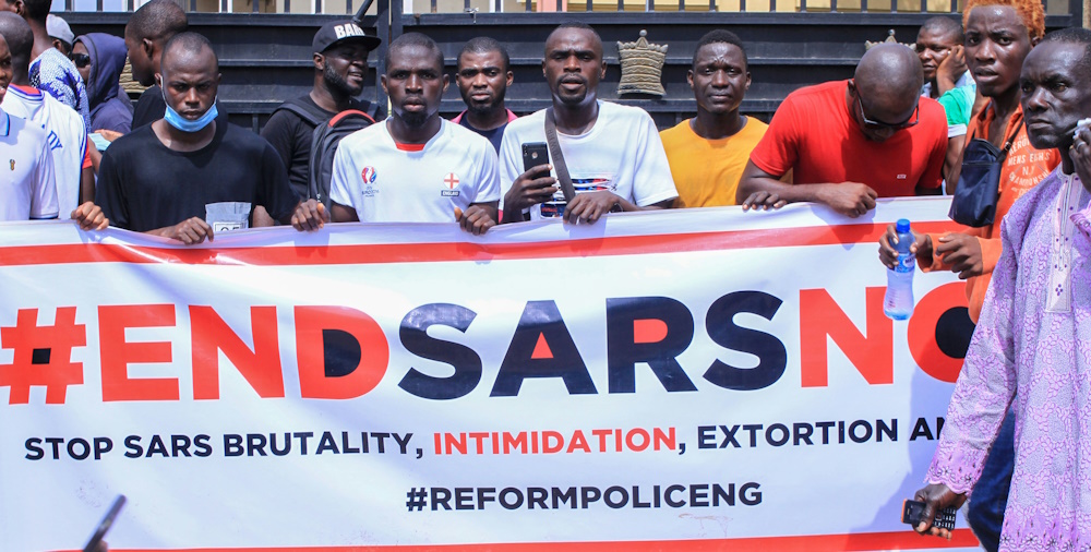 Protesters in Lagos by Tobi Oshinnaike