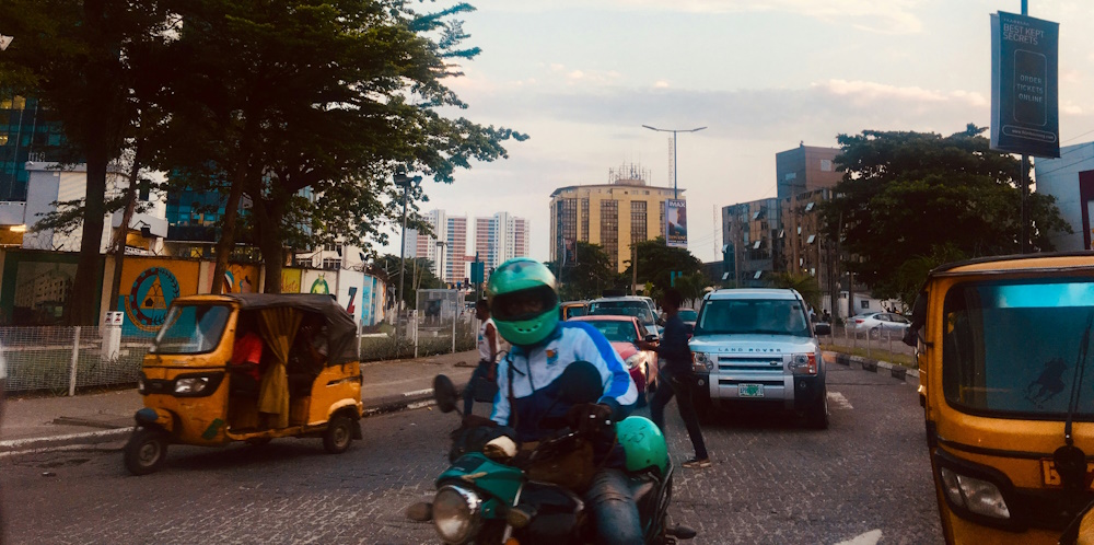 Vehicles near BRT Station in Lagos by Ib Daye