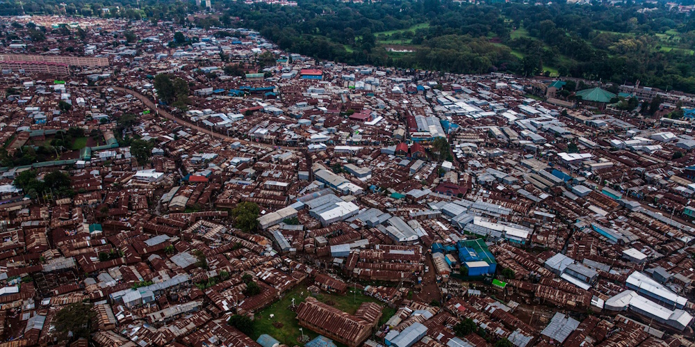 Aerial view of Kibera, Nairobi by Evans Dims