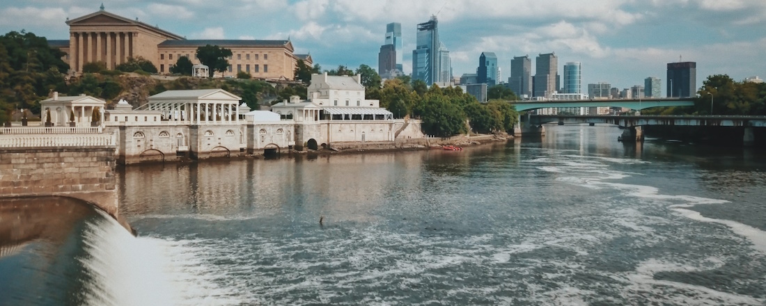 Philadelphia Museum of Art and city skyline across a river