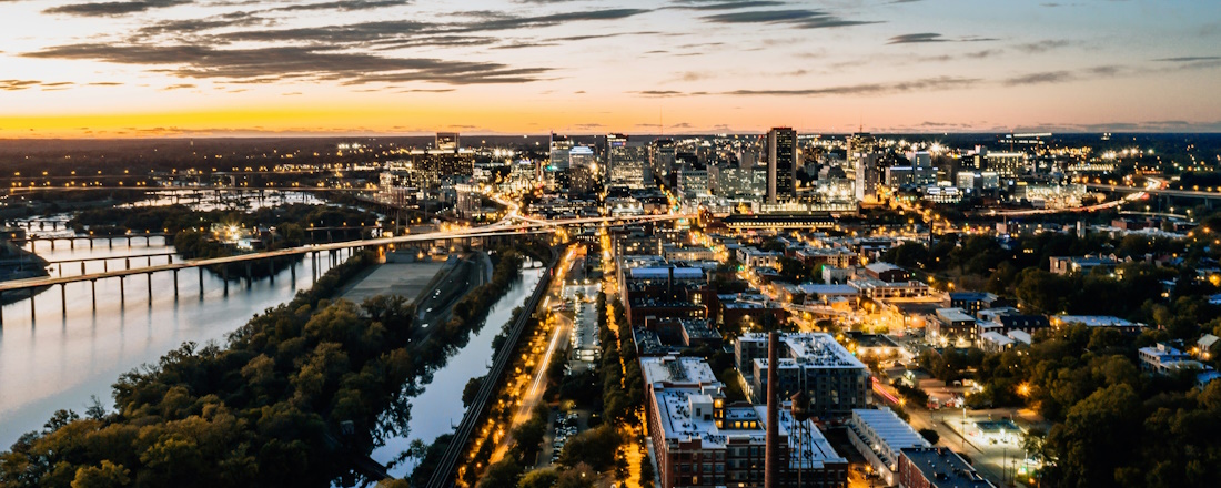 Aerial View of Nighttime Richmond by Brendan Stephens