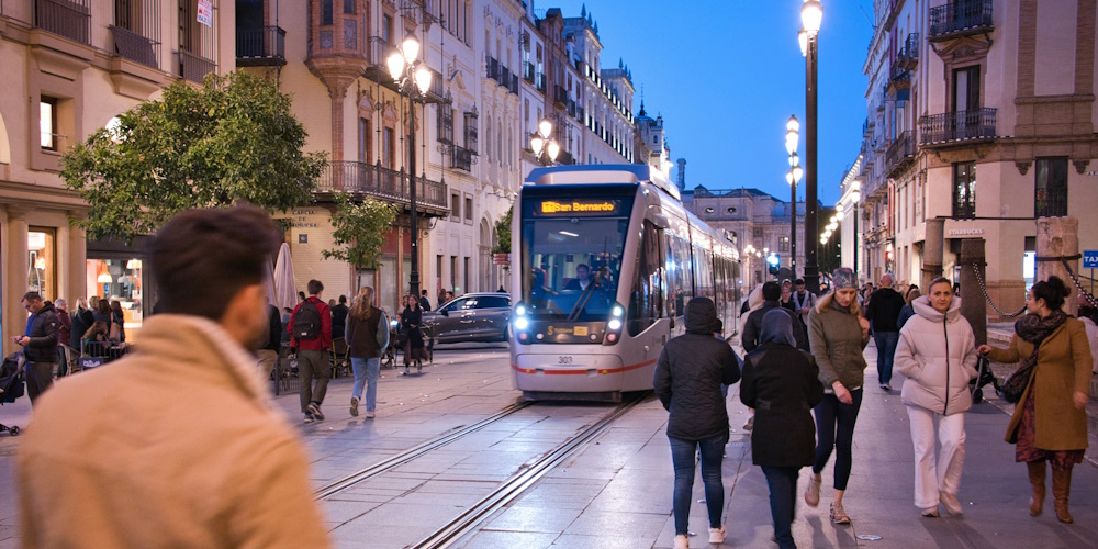 Tram in Seville by Carlos Tejera