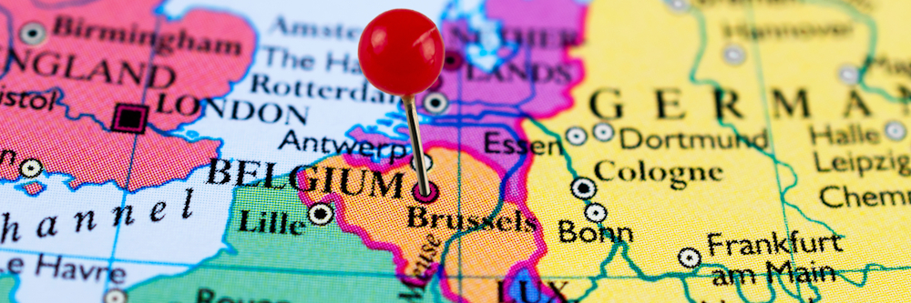Map showing the location of Belgium in Europe