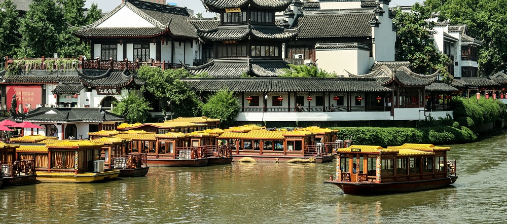 Boats in Nanjing City by Dendy