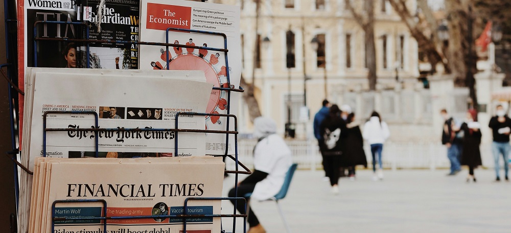 Newsstand in a town square by Hümâ H.Yardım