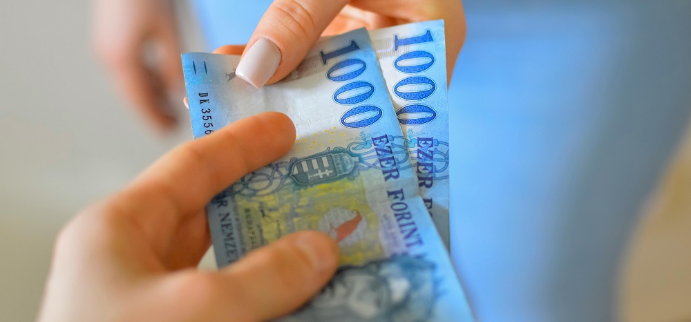 Closeup of Hungarian currency by Geri Art