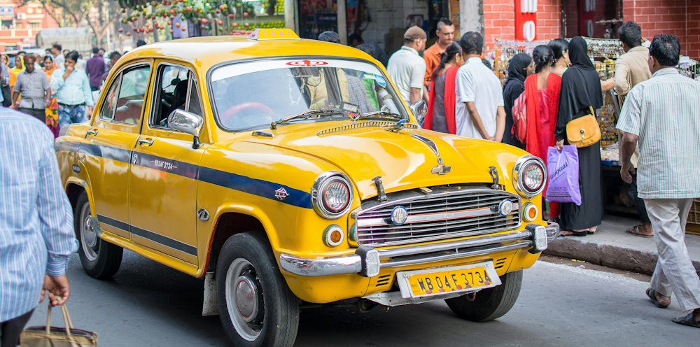 Yellow Taxi in Kolkata, India, by Vishal Bhutani