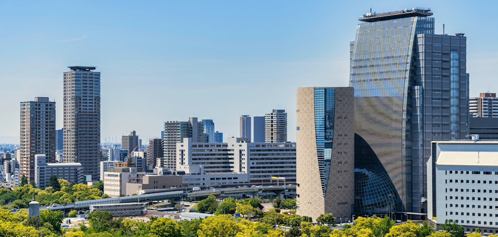 City centre in Osaka, Japan