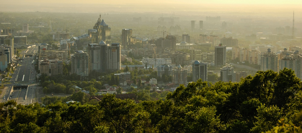 Cityscape in Almaty Kazakhstan by Alexander Serzhantov