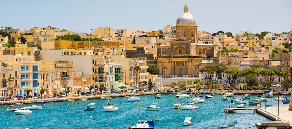 Malta cityscape and bay