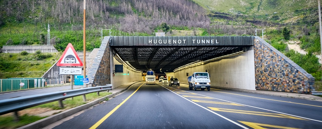 Huguenot Tunnel under a rocky mountain by Magda Ehlers