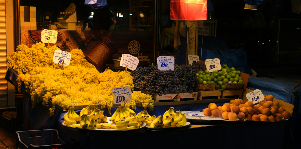 Fruit Stall in Bursa, Turkey, by Yusuf Kavak on Unsplash