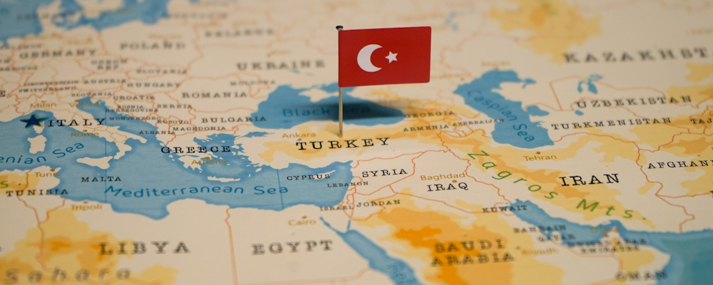 Map and Flag of Turkey