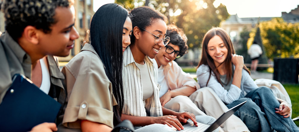 group of teen students